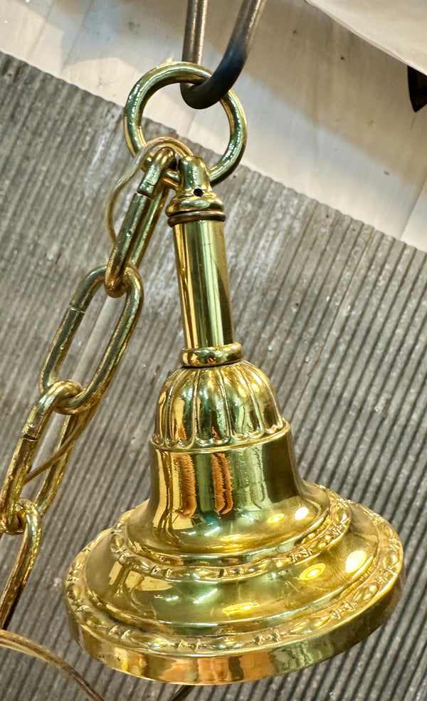 Restored Antique Brass Pan 4-Arm Chandelier GA21009