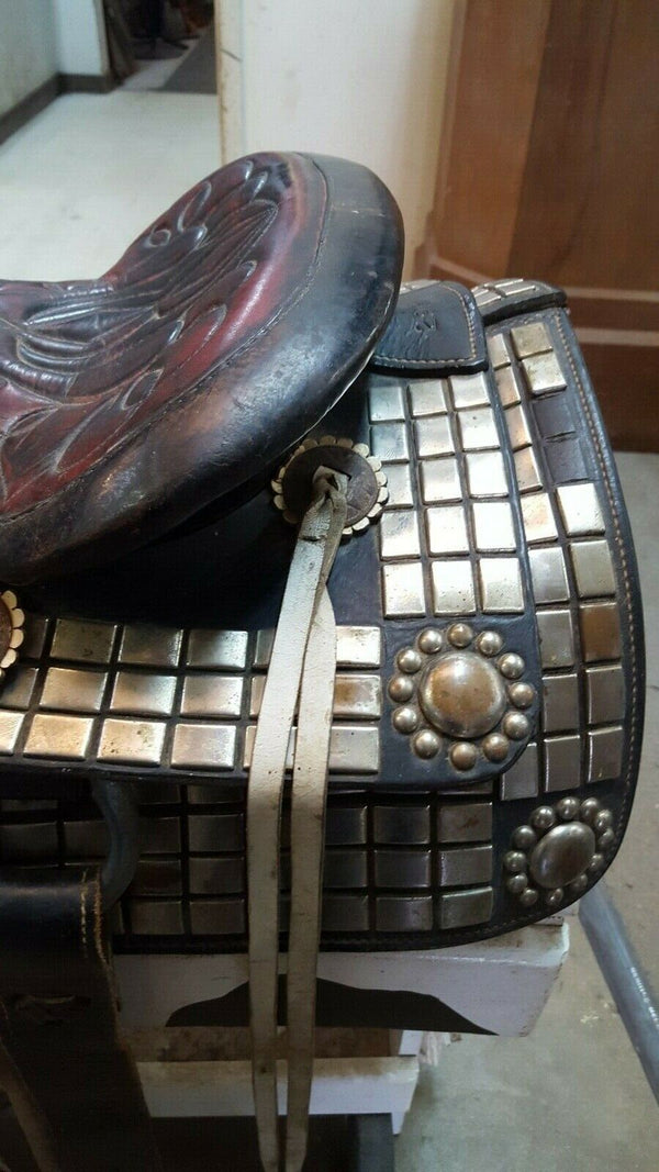1959 Ornate Leather Dress Saddle Prop used in MGM Movie GS00725