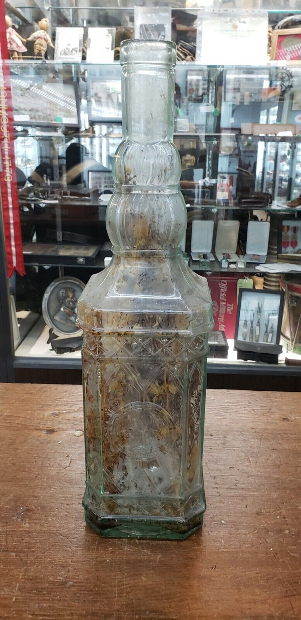Large Vintage Italian Olive Oil Bottle with Brass Spout