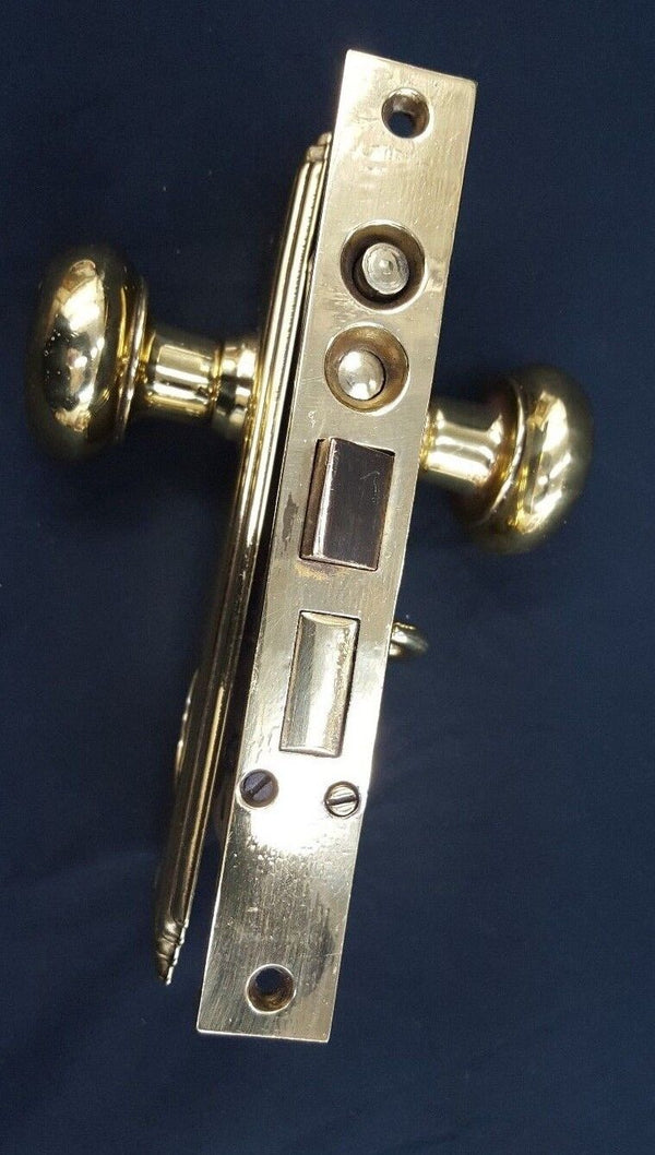 Art Deco Mortise Lock Set w/ Dead Bolt Hole Thumb Turn & Backplates GS00752