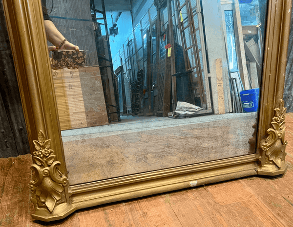 Victorian Gold Leaf Carved Mirror w/ Plaster Molding GA10147
