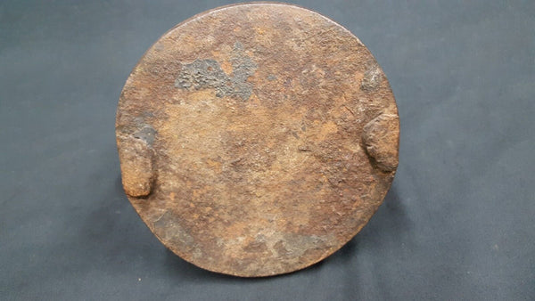 Antique Cast Iron Chinese Horse Stirrup With Etched Designs On Top & Sides