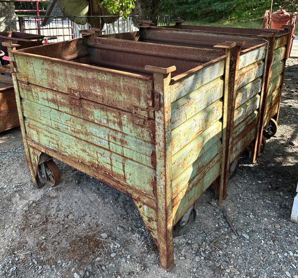 Salvaged Rolling Steel Factory Bins GA20369