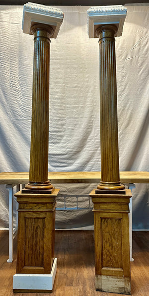 Fluted Oak Corinthian Column Pair GA20448