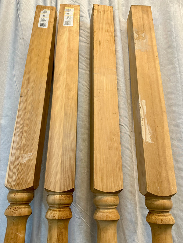 NOS Set of 4 Solid Oak Porch Columns GA20580