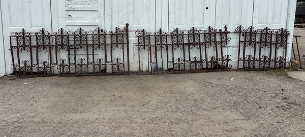 18.5 Feet of Decorative Wrought Iron Fence Panels GA21221
