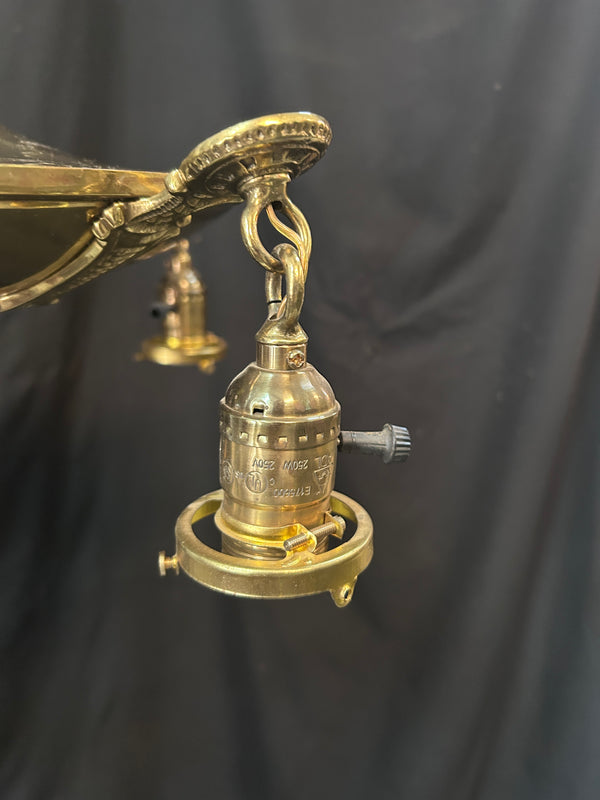 4 Light Antique Brass Chandelier 10"x17" GS010966