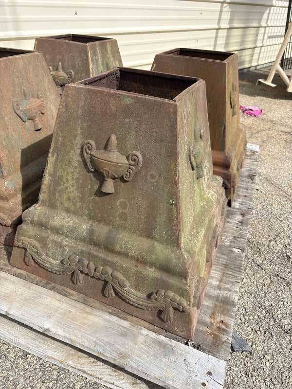 Ornate Cast Iron Urn Bases - 4 Available GA20461