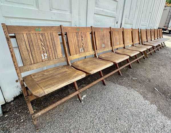 Vintage Folding Auditorium Seating 1-12 from Cumberland, MD Armory