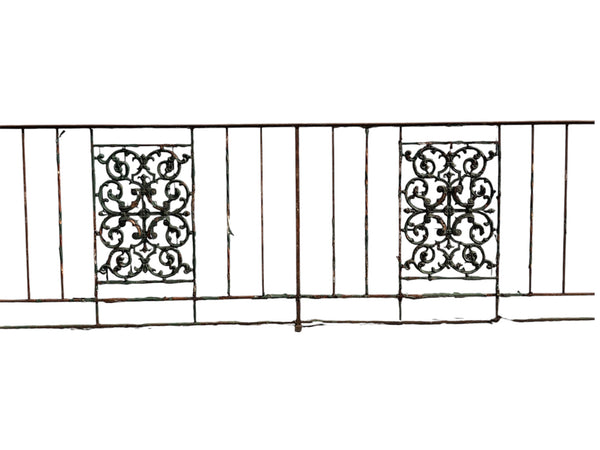 160 feet of Wrought Iron Fence Panels w/ Ornate Cast Iron GA21139