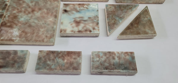 Vintage Lot of 37 Trent Co. Pastel Glazed Ceramic Tiles GS00665