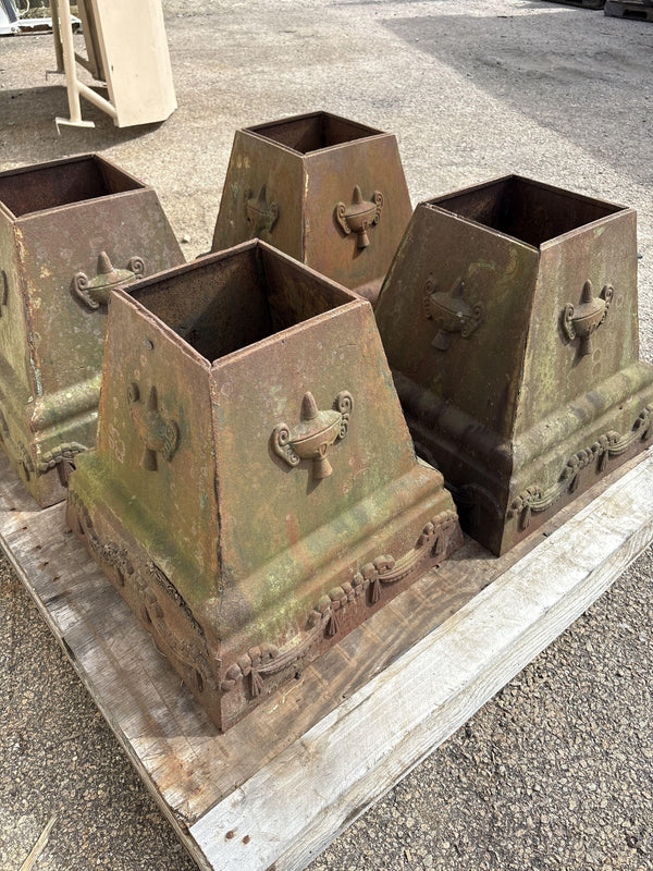 Ornate Cast Iron Urn Bases - 4 Available GA20461