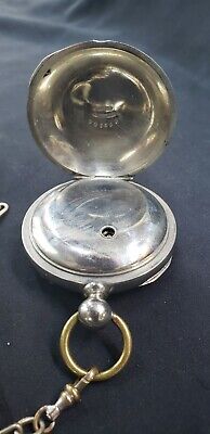 1877 Elgin Half Hunter Silverine 7 Jewel Model 1 Key Wound Pocket Watch