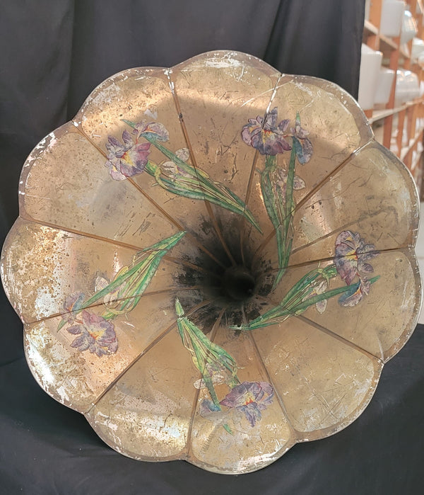 Large Phonograph Gramophone Brass Floral Horn 32" T x 23 1/2" W GS01018