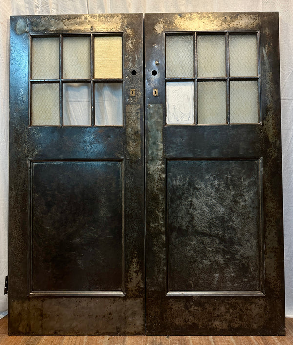 6-Pane 1-Panel Galvanized Steel Double Door Pair GA20558