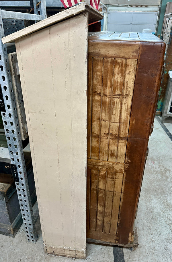 Early 1900s Banta Refrigerator Co. 2-Door Oak Ice Box GA20806