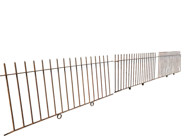 22 Ft of Antique Wrought Iron Picket Fencing GA21006