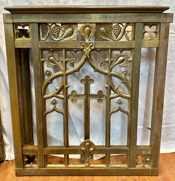 Gothic Solid Brass Church Altar Sanctuary Railing/Gate Pair GA20550