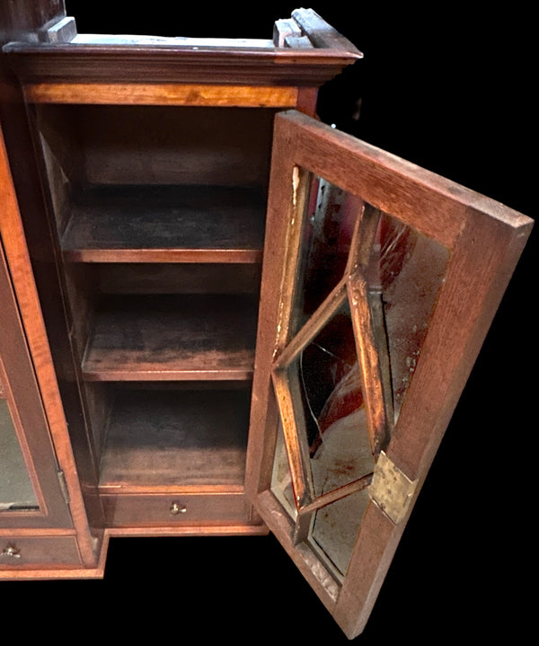 Antique Traditional Mahogany & Tiger Oak Wood Inlaid Cabinet GA20379