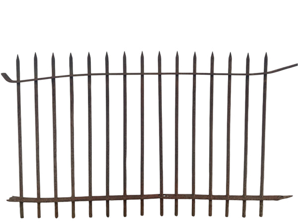 35 Ft of Antique Wrought Iron Spear Top Fencing GA20875