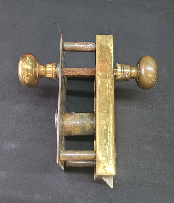 Left Side Brass Rim Lock Set w/ Keeper Key Deadbolt & More 6 3/4" x 4"GS00683