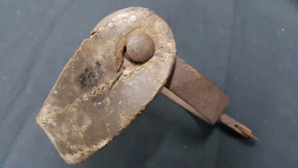 Original Confederate Cavalry Raking Spur With Horizontal Rowel & Leather Band