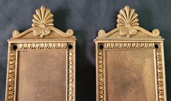 Egg & Dart Bronze Door Knob Back Plates 10 3/4" x 2 3/4" GS01096