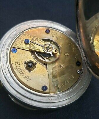 1877 Elgin Half Hunter Silverine 7 Jewel Model 1 Key Wound Pocket Watch