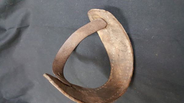 Original Confederate Cavalry Raking Spur With Horizontal Rowel & Leather Band