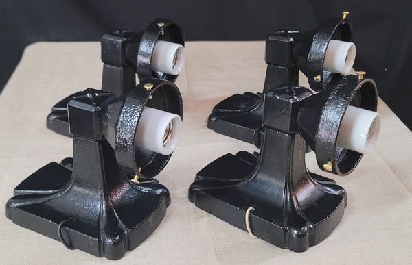 Set of 4 Restored Art Deco Cast Iron Exterior Sconces 7 1/2" T x 4 3/4" GS010918