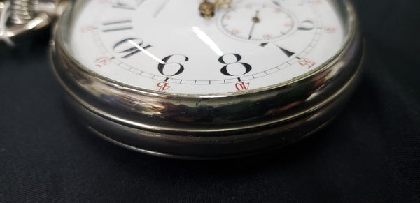 1939 Longines 3" Train Conductor Watch with Ornate Gold Filigree Hands