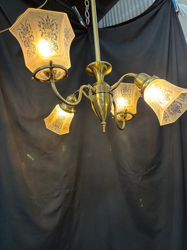 Antique Solid Brass 4-Light Chandelier GA21163