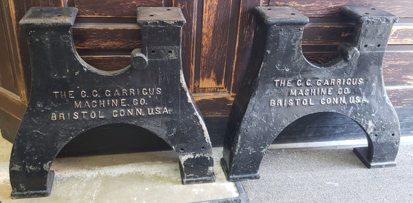 Rare Cast Iron Factory Machine Legs from C.G. Garrigus Machine Co GS00693