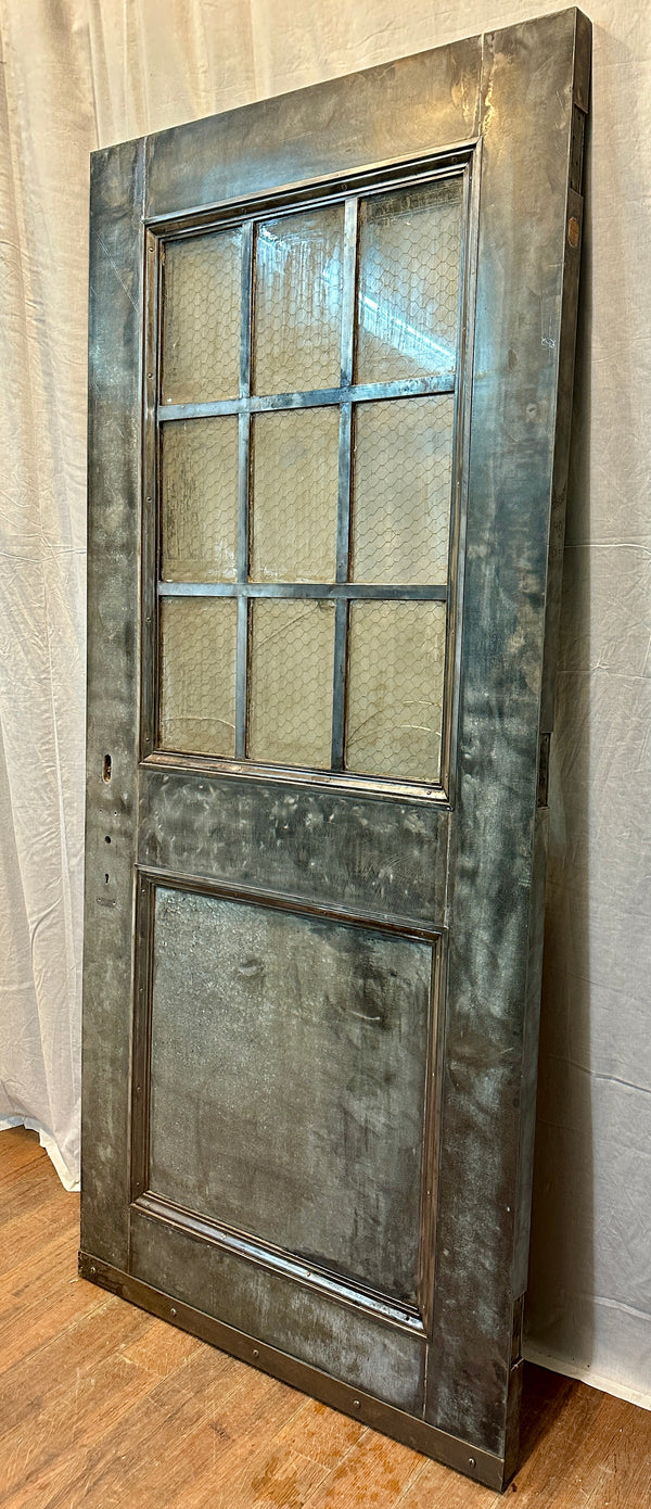 W.F. Overly & Sons 9-Pane 1-Panel Galvanized Steel Door GA20559