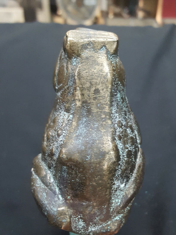 Vintage Unique Solid Bronze Frog Toad Faucet Topper