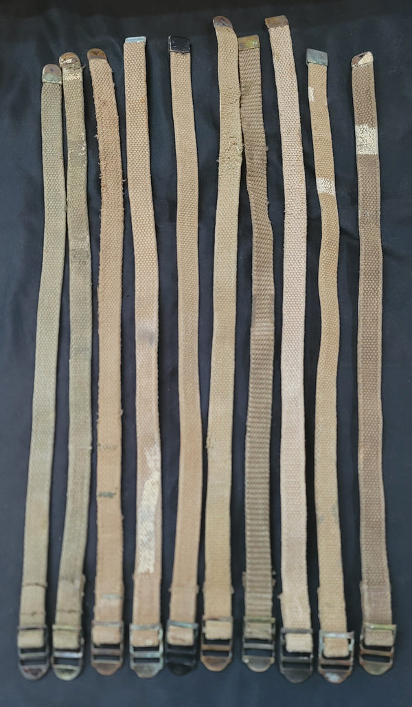 Set Of 10 WWII U.S. Marine M1941 Bed Roll Equipment Straps GS01084