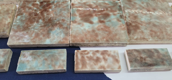 Vintage Lot of 37 Trent Co. Pastel Glazed Ceramic Tiles GS00665