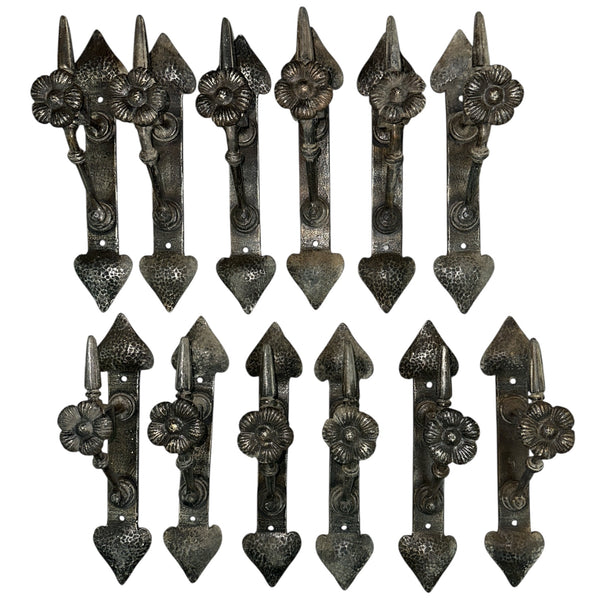 6 Pairs of Vintage Brass Patina Curtain Rod Brackets by Hi-Lite GA20716