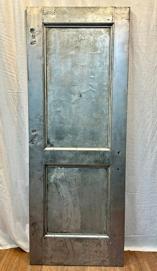 2-Panel Galvanized Steel Door w/ Brass Push Plate GA20572