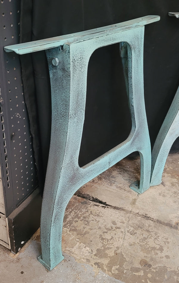 Pair of Powder Coated Cast Iron Factory Machine Legs 28 1/2" T GS00690