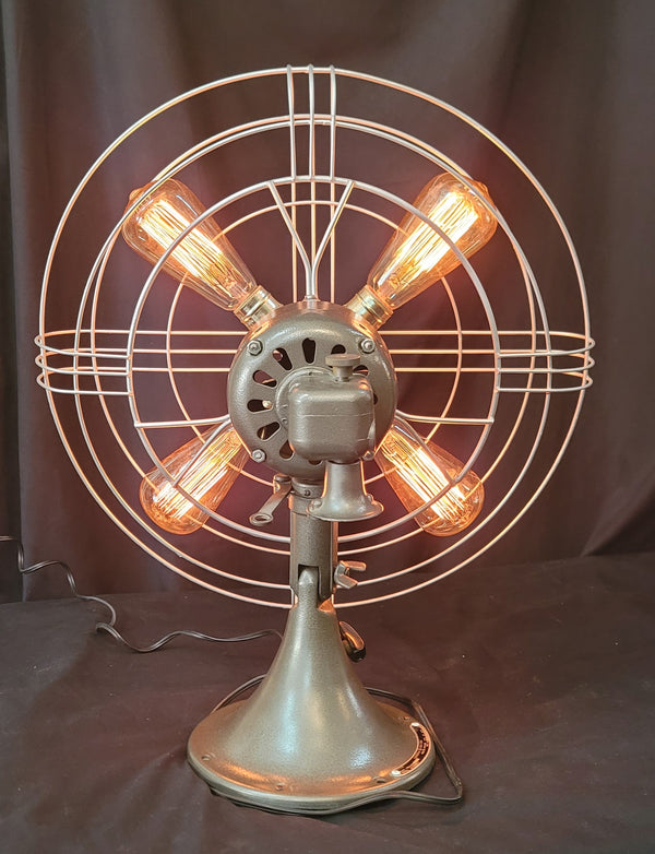 Restored Industrial G.E. Table Fan Repurposed to Table Lamp GS01033