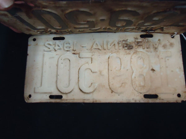 Antique 1942 License Plates Virginia