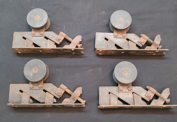 4 Cast Iron Pocket Door Wheel Rollers w/ Screws GS00642