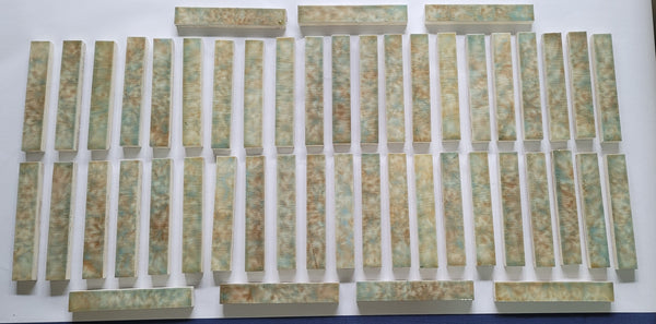 Vintage Lot 49 Trent Co. Pastel Ceramic Glazed Fireplace Tiles 6" x 1" GS00671
