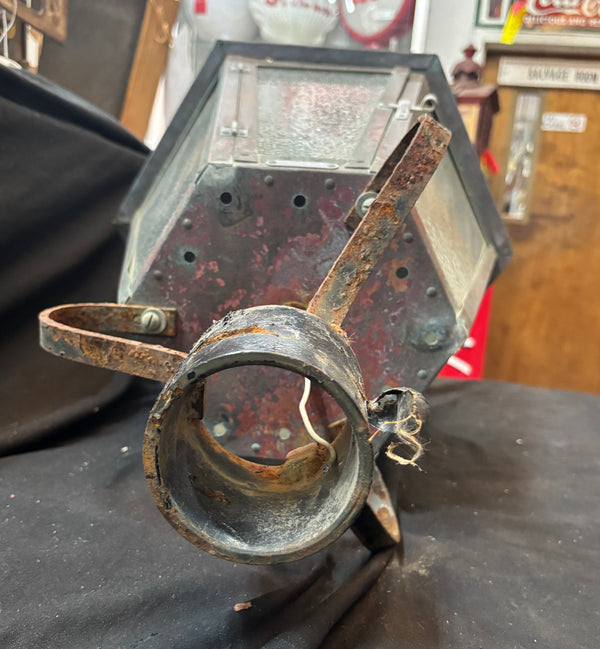 Riveted Copper Lamp Post Light with Green Patina GA21534