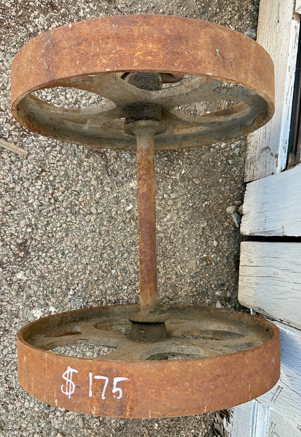 Pair of Industrial Cast Iron Cart Wheels GA20942