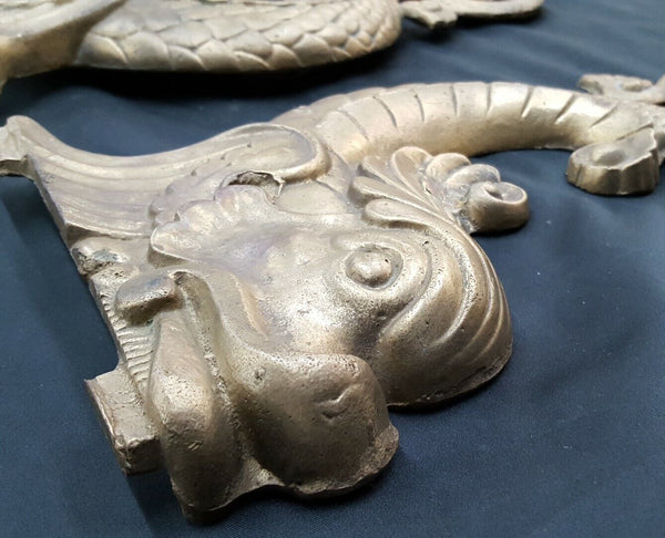 Pair of Solid Heavy Duty Brass Hanging Dolphin Fish