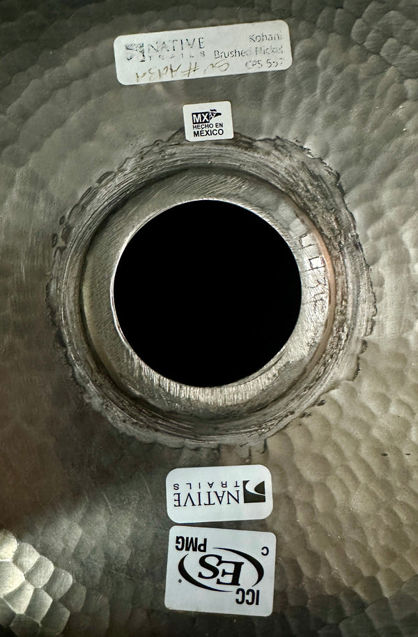 NOS Native Trails CPS57 Kohani 20" Brushed Nickel Vessel Bathroom Sink - GA20530