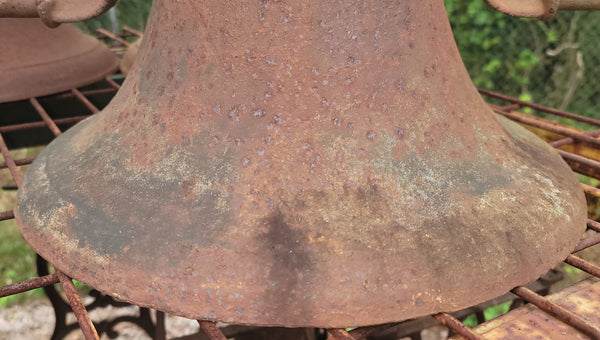 Vintage C.S. Bell Hillsboro OH #2 Cast Iron Bell w/ Top Yoke 16" x 10" GS00698