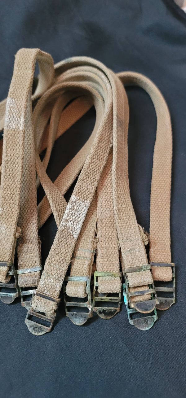 Set Of 10 WWII M1941 Bed Roll Equipment Straps GS01085